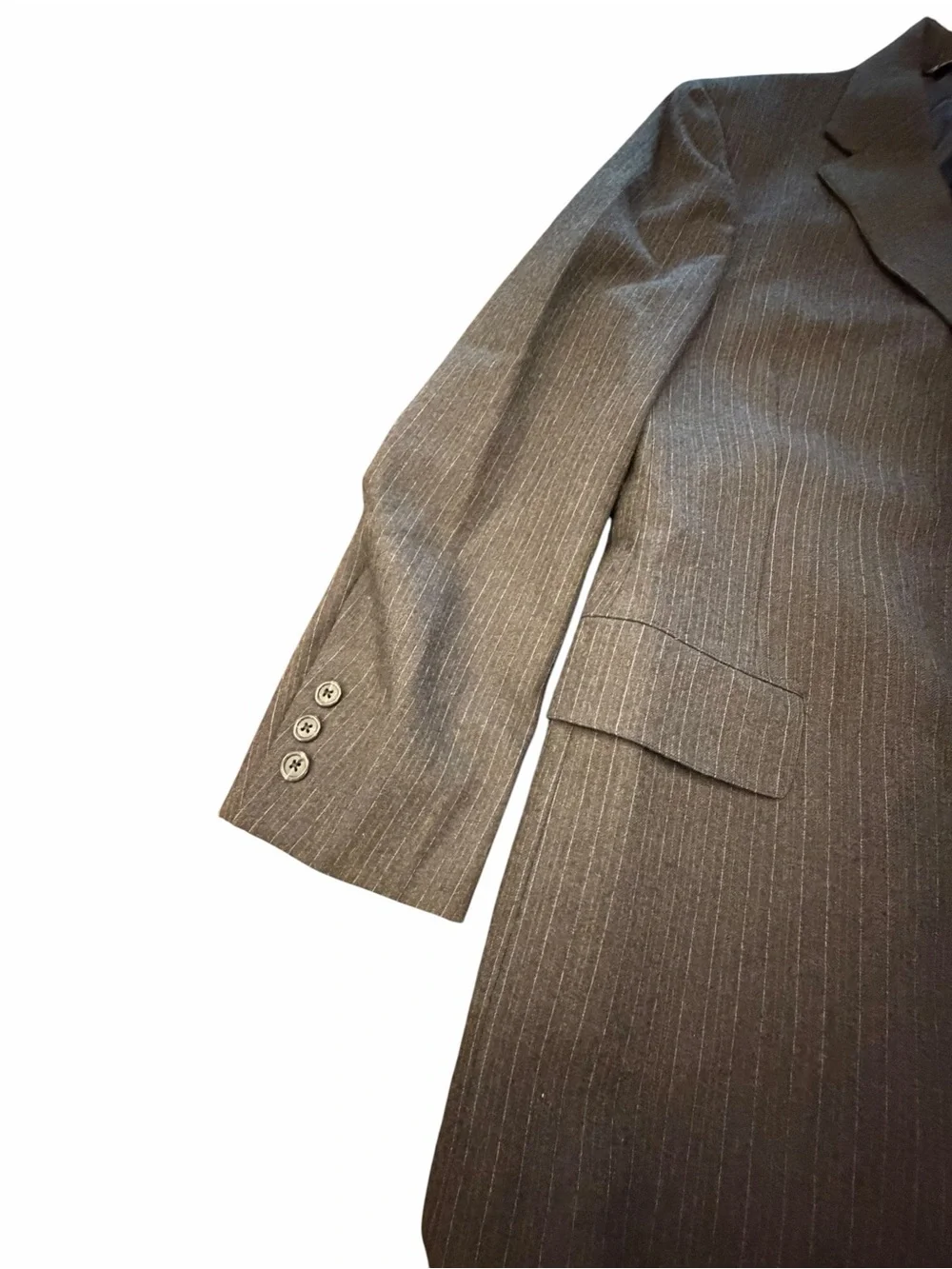 Austin Reed Of Regent Street Mens May Blue Pinstripe Suit Coat Wool Blazer 42”